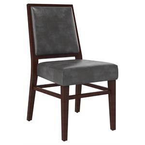 Sunpan Citizen 19&quot Modern Faux Leather Dining Chair in Overcast Gray (Set of 2)