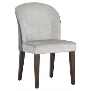 Sunpan Gisele 19.75&quot Faux Leather and Fabric Dining Chair in Stone (Set of 2)