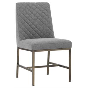 Sunpan Leighland 19&quot Fabric Dining Chair in Dark Gray (Set of 2)
