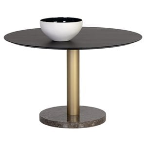 Sunpan Monaco 48&quot Contemporary Wood Dining Table in Gold/Charcoal Gray