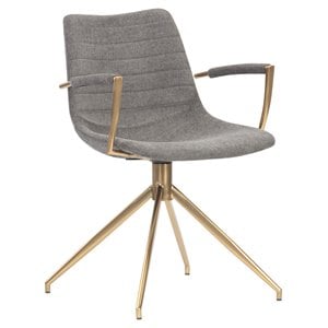 Sunpan Andres 19.25&quot Modern Fabric Swivel Dining Armchair in Belfast Koala Gray