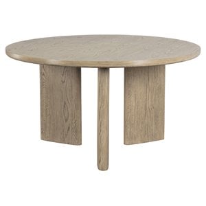 Sunpan Giulietta 55&quot Round Modern Wood Dining Table in Weathered Oak