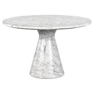 Sunpan Shelburne 47&quot Round Modern Concrete Dining Table in White