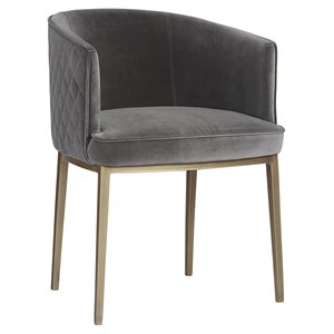 Sunpan Cornella 19&quot Modern Fabric Dining Armchair in Blush Gray
