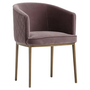 Sunpan Cornella 19&quot Modern Fabric Dining Armchair in Blush Purple