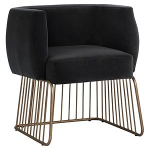 Sunpan Gala 19.5&quot Modern Fabric Dining Armchair in Shadow Gray