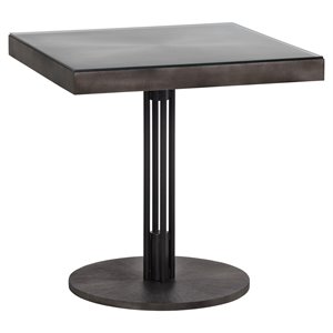 Sunpan Terry 30&quot Square Modern Aluminum Bistro Table in Gray