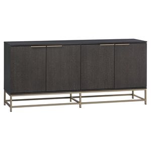 Sunpan Rebel 71&quot Modern Wood Large Sideboard in Gold/Charcoal Gray