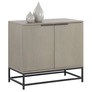 Sunpan Rebel 35.5&quot Contemporary Wood Small Sideboard in Black/Gray