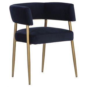 Sunpan Maestro 19.75&quot Modern Fabric Dining Armchair in Abbington Navy
