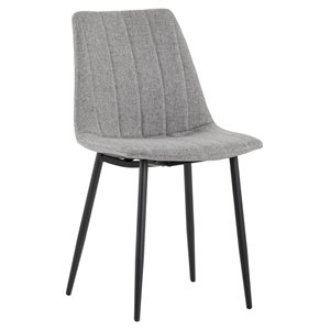 Sunpan Drew 18&quot Modern Fabric Dining Chair in Black-Light Gray (Set of 2)