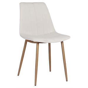 Sunpan Drew 18&quot Fabric and Steel Dining Chair in Champagne Gold (Set of 2)