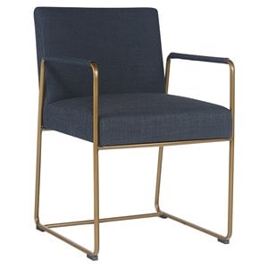 Sunpan Balford 19.5&quot Mid-Century Fabric Dining Armchair in Arena Navy