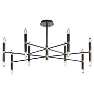 Sunpan Briggs 16-light Modern Metal Chandelier with Bronze Hardware in Black