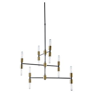 Sunpan Calypso 34&quot 12-light Modern Metal Chandelier with Bronze Hardware in Gold
