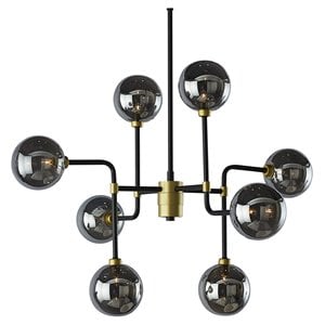 Sunpan Deimos 31&quot 8-light Modern Glass Small Chandelier in Smoke Gray