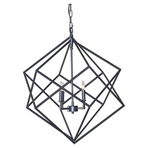 Sunpan Malloy 25.5&quot 4-light Contemporary Metal Chandelier in Black
