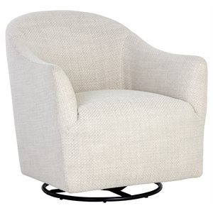 Sunpan Silvana 18.5&quot Modern Fabric Glider Lounge Chair in Cream/Black