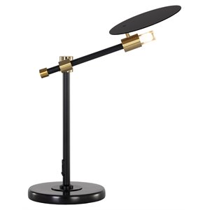 Sunpan Neela 15.5&quot 1-light Modern Metal Table Lamp with Marble Base in Black
