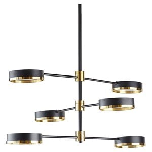 Sunpan Oralee 43&quot 6-light Modern Metal Chandelier in Gold/Black