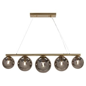 Sunpan Orb 38.5&quot 5-light Modern Glass and Iron Chandelier in Gold/Gray