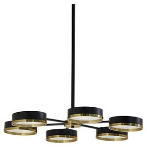 Sunpan Oswin 37&quot 6-light Modern Metal Chandelier in Gold/Black