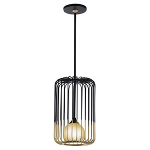 Sunpan Circa 10.5&quot 1-light Modern Metal Medium Pendant Light in Black