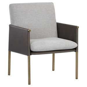 Sunpan Bellevue 18&quot Modern Faux Leather Lounge Chair in Gray/Ash