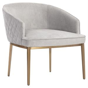 Sunpan Cornella 17.75&quot Modern Fabric Lounge Chair in Polo Club Stone