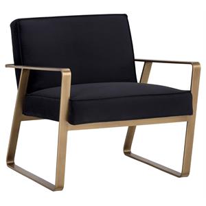 Sunpan Kristoffer 17&quot Modern Fabric Lounge Chair in Abbington Black