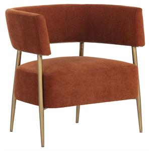 Sunpan Maestro 16.75&quot Modern Fabric and Plywood Lounge Chair in Orange