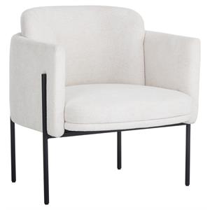 Sunpan Richie 18.5&quot Modern Fabric Lounge Chair in Black/Eclipse White