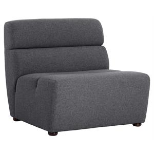 Sunpan Cornell 16.5&quot Modern Fabric Modular Armless Chair in Polo Club Kohl Gray