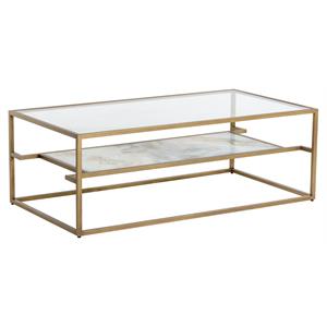 Sunpan Mercury 51&quot Rectangular Modern Glass Coffee Table in Clear