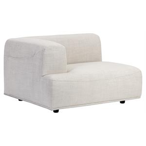 Sunpan Darren 15.5&quot Modern Fabric Modular Left Armchair in Cream