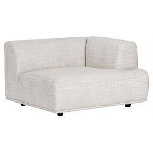 Sunpan Darren 15.5&quot Modern Fabric Modular Right Armchair in Cream
