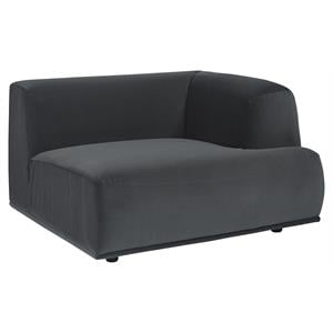 Sunpan Darren 15.5&quot Modern Fabric Modular Right Armchair in Gray