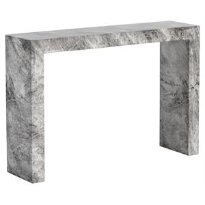 Sunpan Axle 47&quot Rectangular Modern Concrete Console Table in Gray Marble
