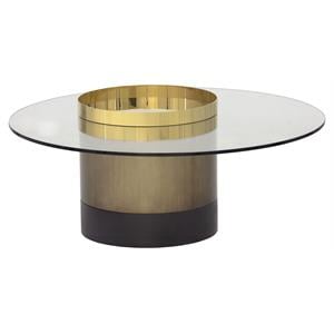 Sunpan Haru 35.5&quot Contemporary Metal Coffee Table in Polished Gold