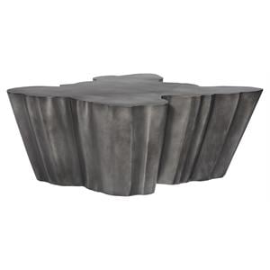 Sunpan Lynx 33.75&quot Modern Metal Coffee Table in Antique Gray