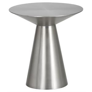 Sunpan Carmel 19&quot Contemporary Stainless Steel Side Table in Silver