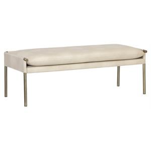 Sunpan Bellevue 17.5&quot Modern Faux Leather Bench in Bravo Cream
