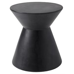 Sunpan Astley 17.5&quot Round Modern Concrete End Table in Black