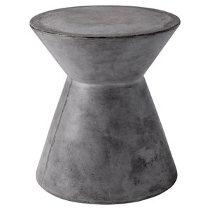 Sunpan Astley 17.5&quot Round Modern Concrete End Table in Anthracite Gray