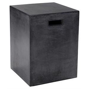 Sunpan Castor 13.75&quot Square-shaped Modern Concrete End Table in Black