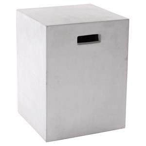 Sunpan Castor 13.75&quot Square-shaped Modern Concrete End Table in White