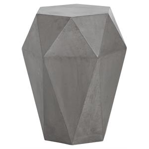 Sunpan Constance 15.5&quot Round Contemporary Concrete End Table in Gray