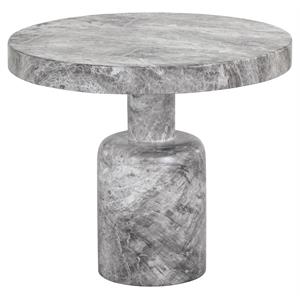 Sunpan Elmira 23.75&quot Round Modern Concrete End Table in Gray