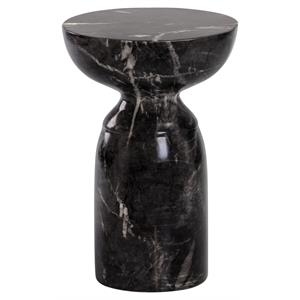 Sunpan Goya 13.5&quot Round-shaped Modern Concrete End Table in Black