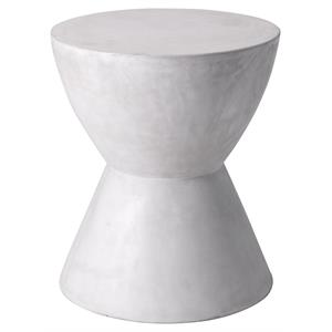 Sunpan Logan 15&quot Round Contemporary Concrete End Table in White